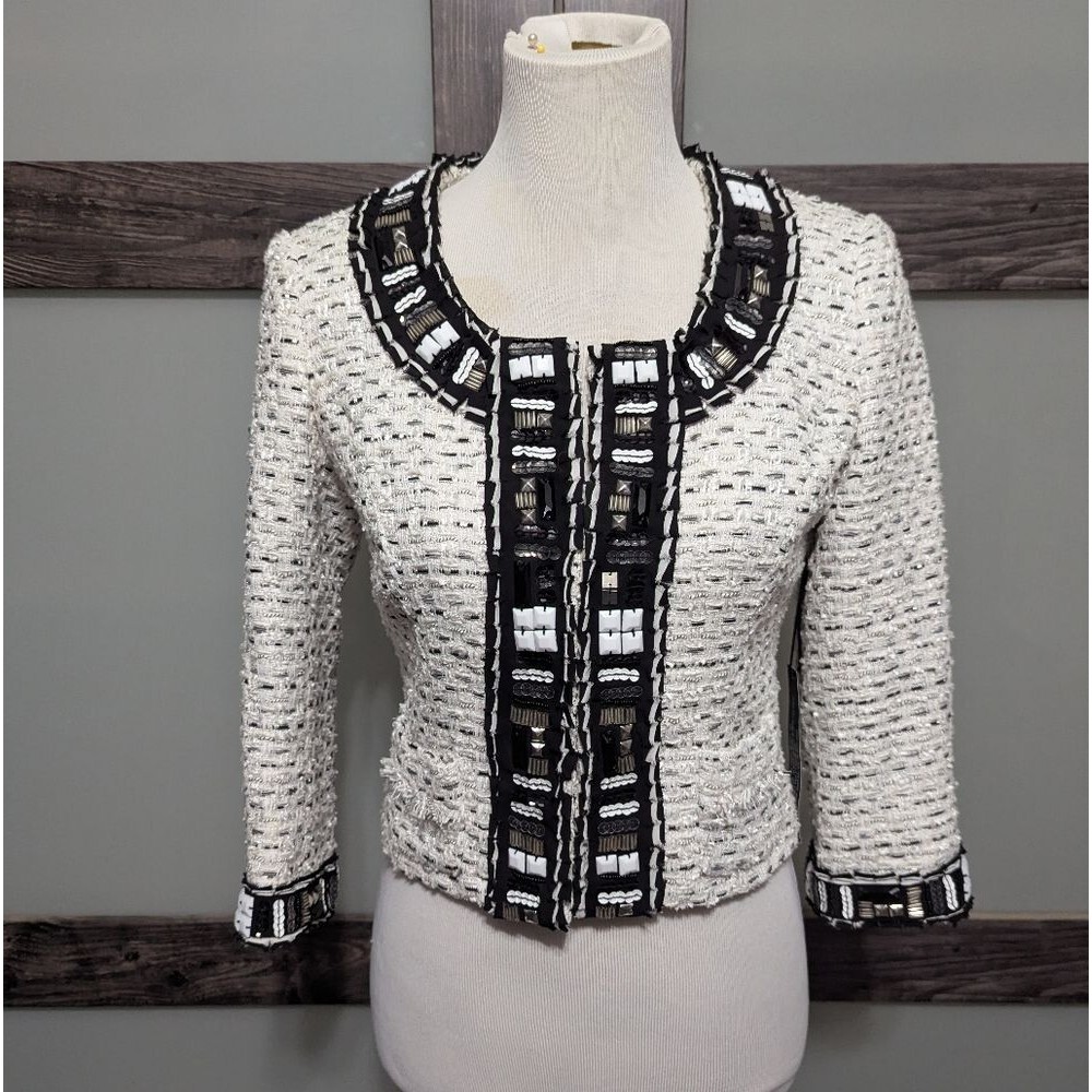 WHBM textured tweed blazer womens size 4